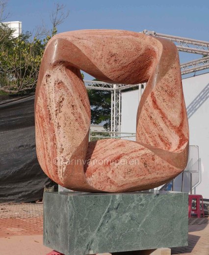 red-travertine-sculpture